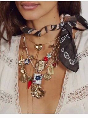 Free People NWT Maximillian necklace with charms